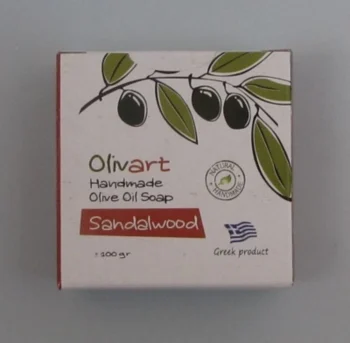 Handgemachte Olivenölseife mit griechischem Olivenöl  Sandelholz